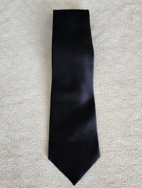 Umberto Bossi Roma Milano Black 100% Silk Men's Satin Tie Vintage